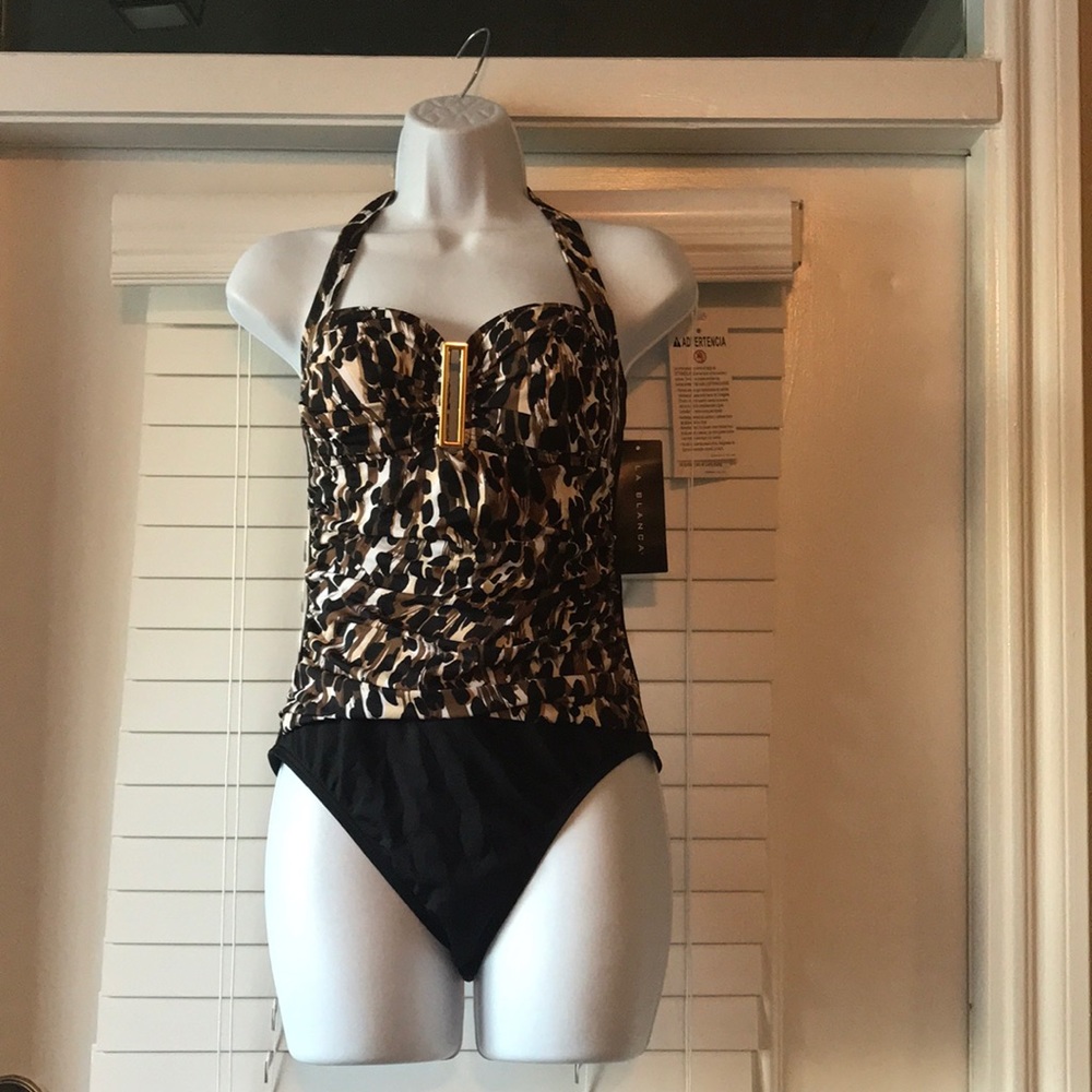 Leopard print one piece swimsuit